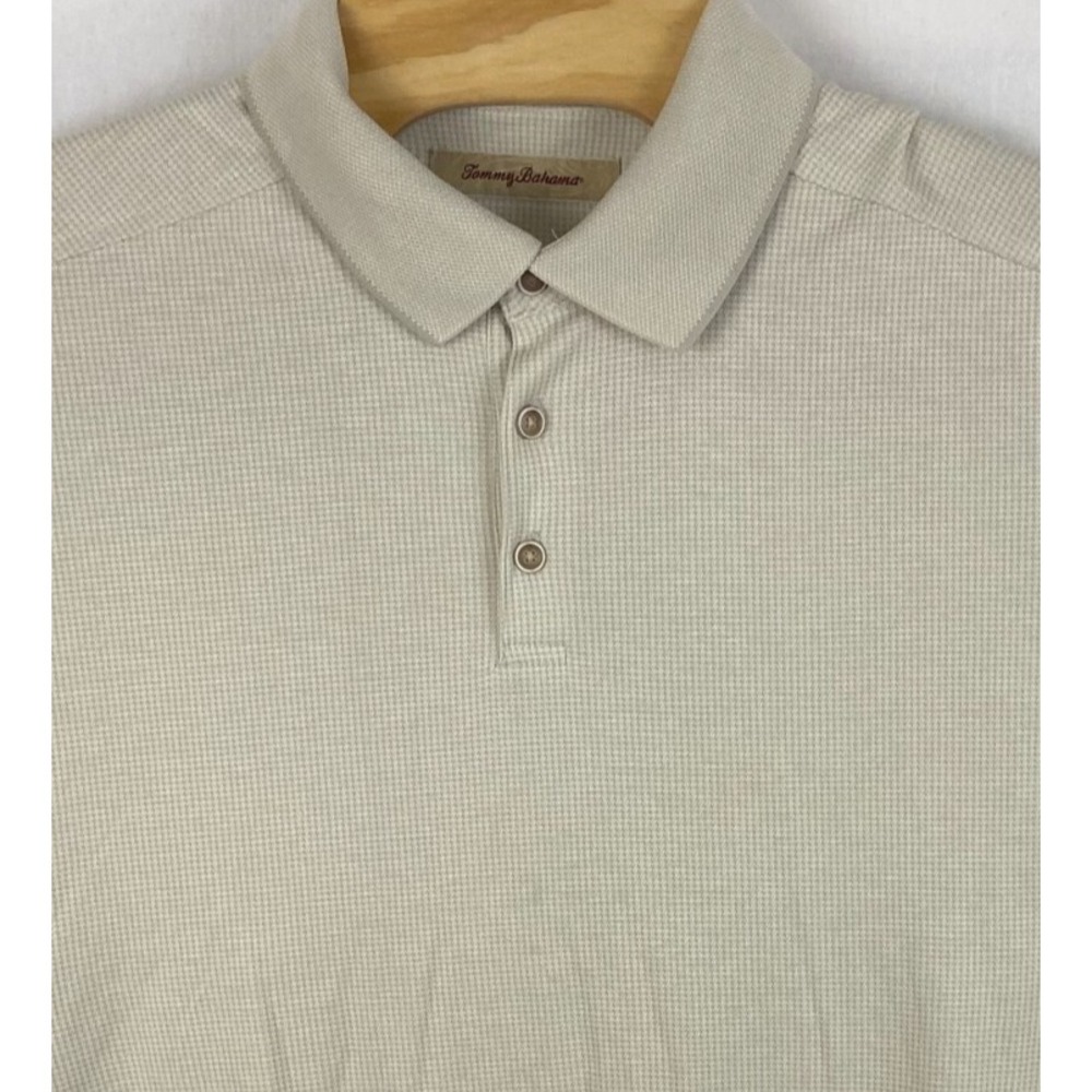 Tommy Bahama Mens Polo Shirt Natural Patterned Short Sleeve‎ Modal Sz XL